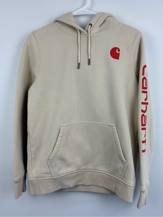 Carhartt Tops - Carhartt Women's Light Tan Hoodie Medium Relaxed Fit Workwear Gorpcore Utility